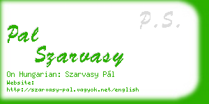 pal szarvasy business card